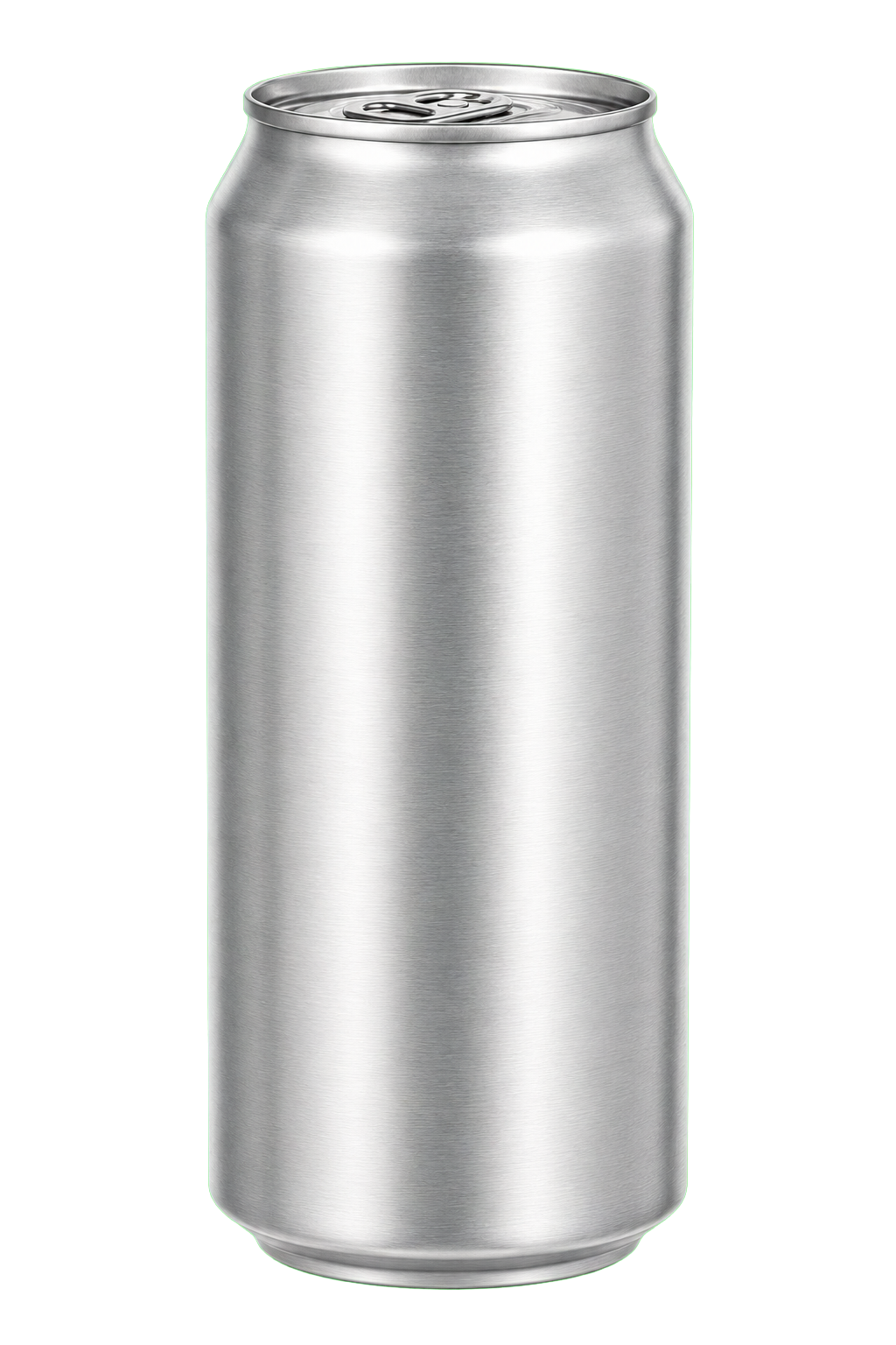 Unbranded silver aluminum beverage can